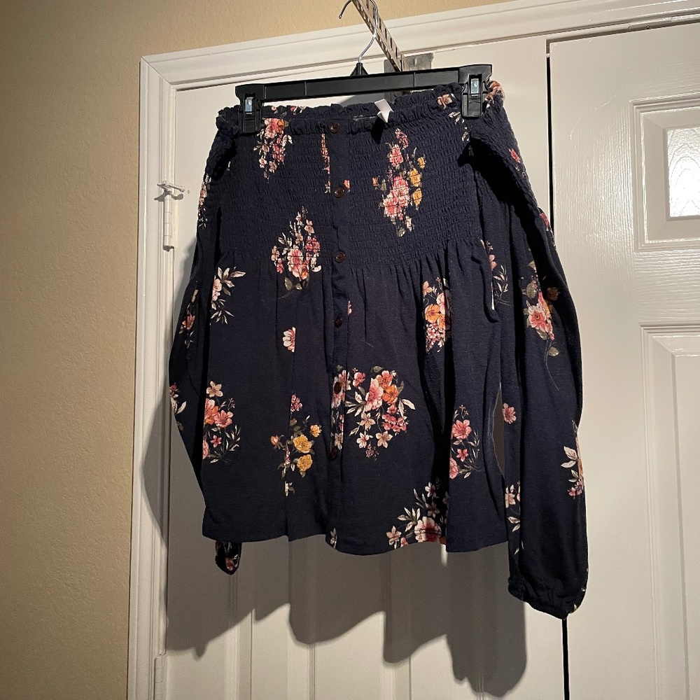 Navy blue off shoulder